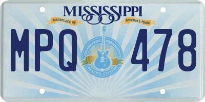 MS license plate MPQ478