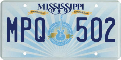 MS license plate MPQ502
