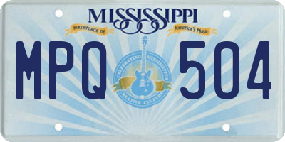 MS license plate MPQ504