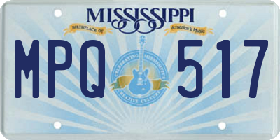 MS license plate MPQ517