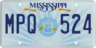 MS license plate MPQ524