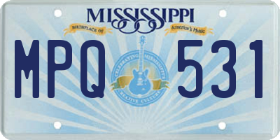 MS license plate MPQ531