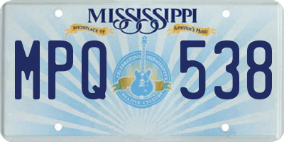 MS license plate MPQ538