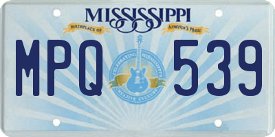 MS license plate MPQ539