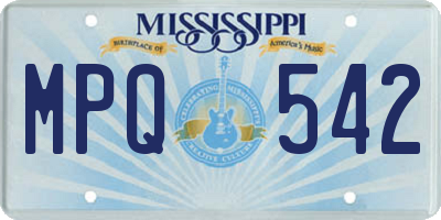 MS license plate MPQ542