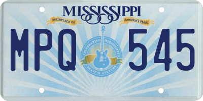 MS license plate MPQ545