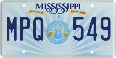 MS license plate MPQ549