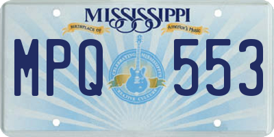 MS license plate MPQ553