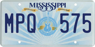 MS license plate MPQ575