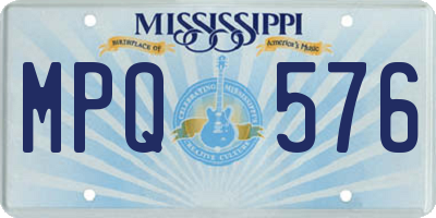 MS license plate MPQ576