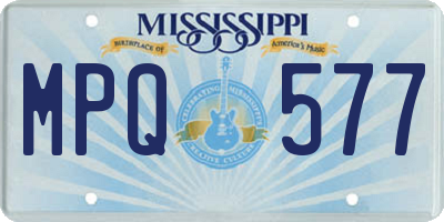 MS license plate MPQ577