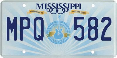 MS license plate MPQ582