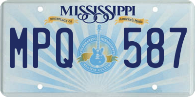 MS license plate MPQ587