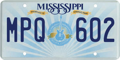 MS license plate MPQ602