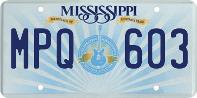 MS license plate MPQ603