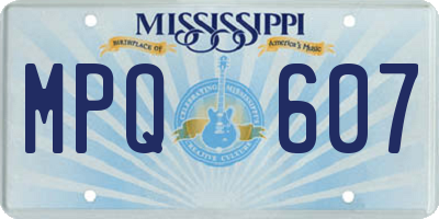MS license plate MPQ607