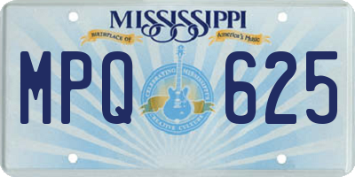 MS license plate MPQ625
