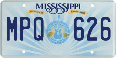MS license plate MPQ626