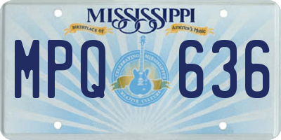 MS license plate MPQ636