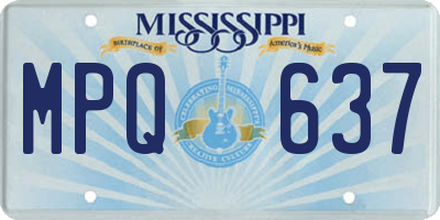 MS license plate MPQ637