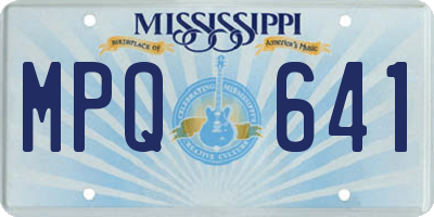 MS license plate MPQ641