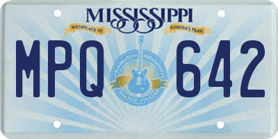 MS license plate MPQ642
