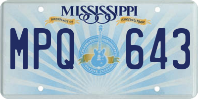 MS license plate MPQ643