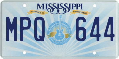 MS license plate MPQ644