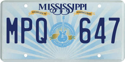 MS license plate MPQ647