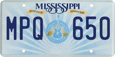 MS license plate MPQ650