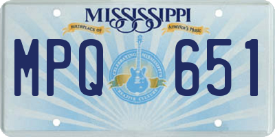 MS license plate MPQ651