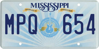 MS license plate MPQ654