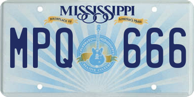 MS license plate MPQ666