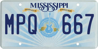 MS license plate MPQ667