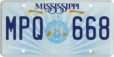 MS license plate MPQ668