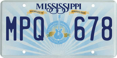 MS license plate MPQ678