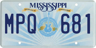 MS license plate MPQ681