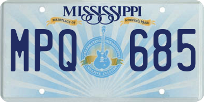 MS license plate MPQ685