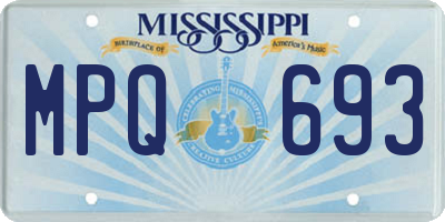 MS license plate MPQ693