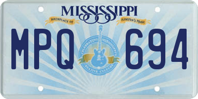 MS license plate MPQ694