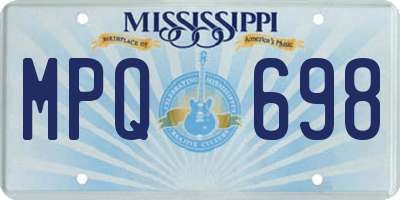 MS license plate MPQ698