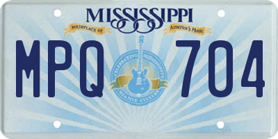 MS license plate MPQ704