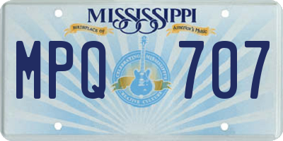 MS license plate MPQ707