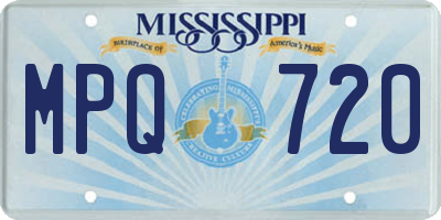 MS license plate MPQ720