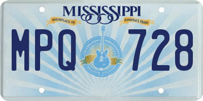 MS license plate MPQ728