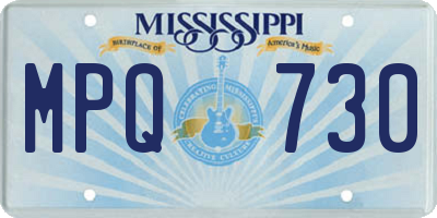 MS license plate MPQ730