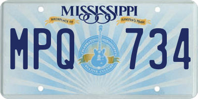 MS license plate MPQ734
