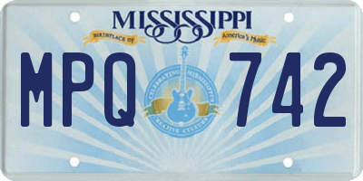 MS license plate MPQ742