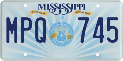 MS license plate MPQ745