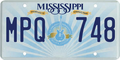 MS license plate MPQ748